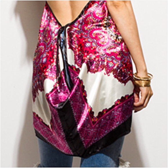 Silky Sexy Flowy Handkerchief Halter Top SMLXL - Picture 8 of 8